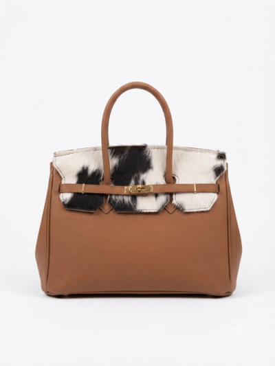 Sac à main cuir et veau façon poney - Maison Abaragh