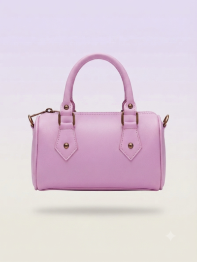 Sac à Main Bowling en Cuir - rose