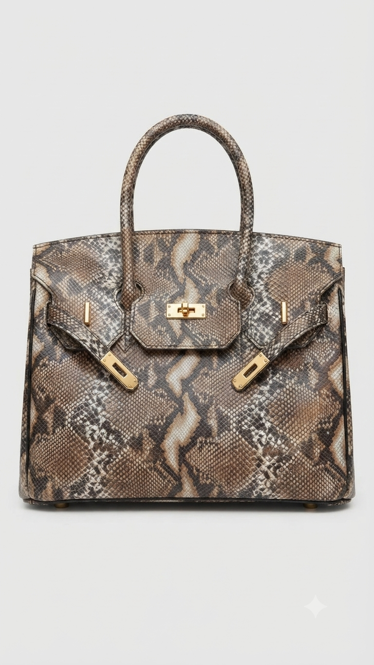 Sac à main de luxe effet python