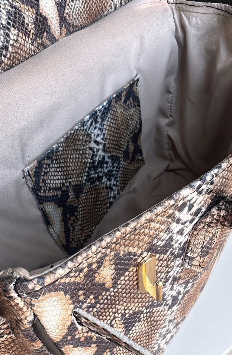Sac à main de luxe effet python – Image 3
