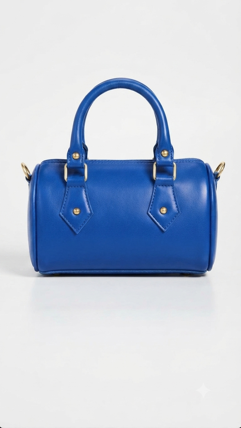 Sac à Main Bowling en Cuir - bleu