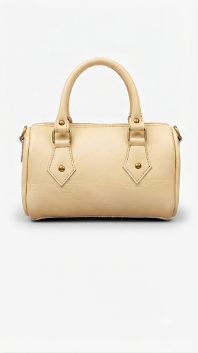 Sac à Main Bowling en Cuir - beige clair
