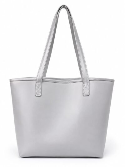 Grand Sac Tote Minimaliste - Gris Clair