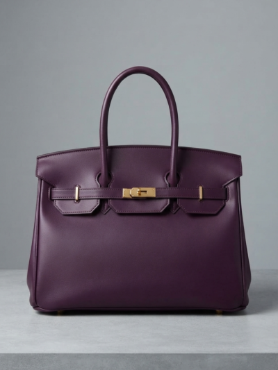 Sac à Main Élégant Cuir -Aubergine